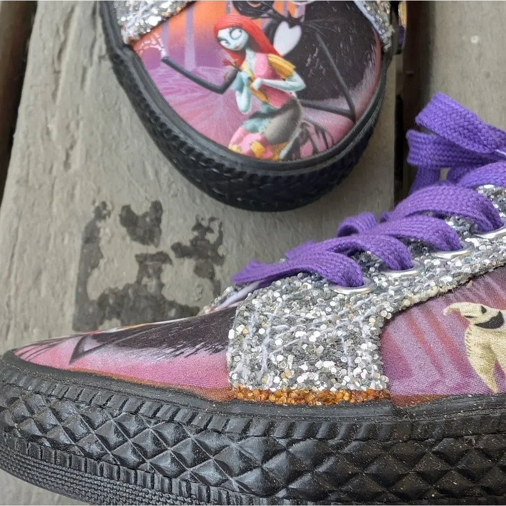 Bradford Exchange The Nightmare Before Christmas Ever-Sparkle Canvas‎ Shoes 8